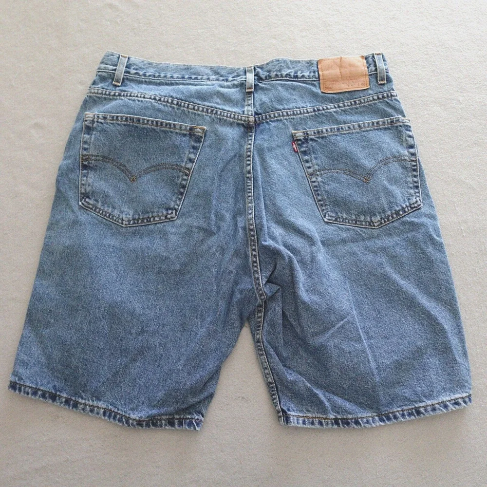 VTG Levi 505 Shorts Men 42 Regular Fit Blue Denim Medium Wash Casual Blackwing
